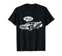 Caricatura Genial con diseño de Muscle Car de los 70 con diseño de Gimme All of Your Money Camiseta