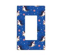 Caricatura Happy Glasses Cute Shark Wall Plate Covers 1 Gang Wall Plates Standard Size 11.2 cm x 6.9 cm, cubierta decorativa para interruptor de luz, cubierta de tomacorriente de policarbonato