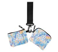 Caricatura lindo castillo de cuento de hadas para mujer, monedero, monedero, monedero, monedero, organizador de dinero con llavero para dama, 2 paquetes, Castillo de cuento de hadas de dibujos