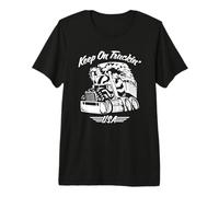Caricatura patriótica Estadounidense de Keep on Truckin' Semi-Truck Big Rig Camiseta Premium