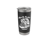 Caricatura patriótica estadounidense de Keep on Truckin' Semi-Truck Big Rig Vaso térmico de acero inoxidable de doble pared