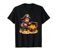Caricatura Pirata Tesoro Cofre Lleno De Patos De Goma Camiseta
