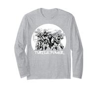 Caricatura Retro de TMNT Teenage Mutant Ninja Turtles Power Pose Manga Larga