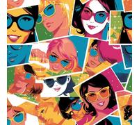 Caricaturas modernas de chicas de moda 45cm x 1000cm Papel pintado autoadhesivo para la pared del dormitorio Chicas de dibujos animados Papel de contacto para gabinetes Papel de pared autoadhesivo