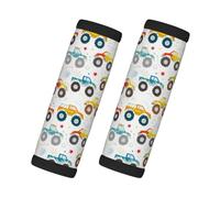 Caricaturas Monster Trucks - Manija de equipaje para veliz, fundas de asa de equipaje suaves, identificadores de etiquetas para maletas, accesorios de equipaje de viaje esenciales para volar