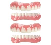 Carillas de dientes postizos 2 pares de dientes cosméticos superior e inferior carillas blanqueamiento temporal para hombres mujeres falsas, cosméticas