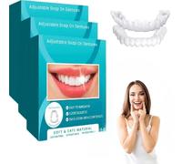 Carillas dentales cosméticas con clip de dos partes, facetas superiores e inferiores ajustables, reparan instantáneamente los espacios entre los dientes, crean una sonrisa perfecta, talla única