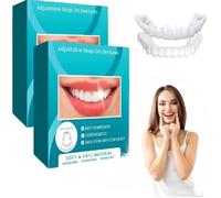 Carillas dentales cosméticas con clip de dos partes, facetas superiores e inferiores ajustables, reparan instantáneamente los espacios entre los dientes, crean una sonrisa perfecta, talla única