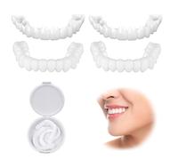 Carillas Dentales Universales 2 Pares Dientes Postizos Temporales, Dentadura Postiza Perfecta Protesis Dental Arriba Y Abajo, Carillas Dientes Ajustables Para Cubrir Dientes Picados