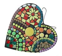 Carillón de viento colorido para decoración de jardín al aire libre de resina de San Valentín para interior/exterior, adorno colgante de 20 x 20 cm, estilo mexicano, amor, hogar, bodas, mosaico
