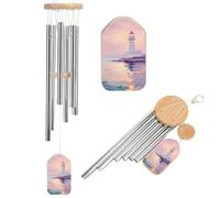 Carillón de viento conmemorativo de cielo pastel de ensueño con 6 tubos de aluminio para decoración de jardín y patio trasero