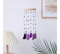Carillón de viento de ágata geométrica, refractor de luz solar de arte mineral, atrapasueños colgantes para ventana para decoración de jardín y patio