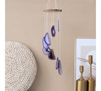 Carillón de viento de ágata geométrica, refractor de luz solar de arte mineral, atrapasueños colgantes para ventana para decoración de jardín y patio