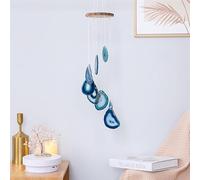 Carillón de viento de ágata geométrica, refractor de luz solar de arte mineral, atrapasueños colgantes para ventana para decoración de jardín y patio