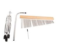 Carillón de viento de aleación de aluminio, instrumento de percusión de 36 tonos con base de madera y soporte de trípode para música de iglesia y mejora de coros, color plateado