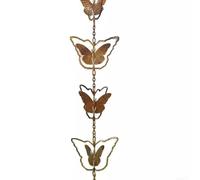 Carillón de viento de cadena de lluvia de mariposa de metal para decoración al aire libre, mejora tu jardín o patio con sonidos relajantes (mariposa)