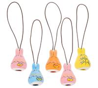 Carillón de viento de cerámica hecho a mano con forma de conejo de Pascua para decoración del hogar,