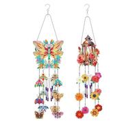 Carillón de viento de cristal para decoración, atrapasueños de jardín con colgantes de PVC, adorno relajante para decoración del hogar al aire libre e interior (PFL504)