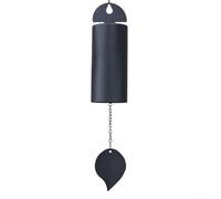 Carillón de viento de hierro para exteriores, crea una resonancia serena y añade una elegante decoración al aire libre a jardines o patios (negro)