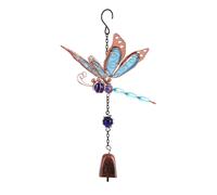 Carillón de viento de metal con diseño de libélula, decoración para jardín al aire libre para ventana y patio.