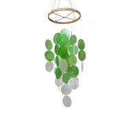 Carillón de viento decorativo bohemio hecho de elementos naturales que crean sonidos relajantes para espacios de relajación interiores o exteriores (verde)