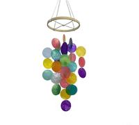 Carillón de viento decorativo bohemio hecho de elementos naturales que crean sonidos relajantes para espacios de relajación interiores o exteriores (colorido)