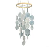 Carillón de viento estilo bohemio hecho a mano con materiales naturales para relajar espacios, para jardines, patios u otras áreas interiores (blanco)