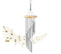 Carillón de Viento Exterior de Metal con 12 Tubos de Aluminio, Campanilla de Viento, Carrillon de Viento Exterior, Carillón de Viento para Exteriores,Campanas de Jardín de Metal de Tubos Melodía