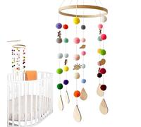 Carillón de viento móvil para cuna - Tema del océano - Carillón de viento de madera con gotas de lluvia, habitación infantil, sonajero móvil, dormitorio, techo, colgante, regalo para niños pequeños