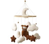 Carillón de viento para bebé, campana de cama para bebé con alpaca, nube, luna, niña, móvil para colgar, para cuna de bebé, regalo para niños y niñas