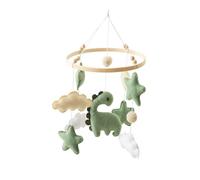 Carillón de viento para bebé, móvil para bebé, dinosaurio con nubes, carillón de viento colgante de madera, decoración de habitación infantil, regalo para bebés, niñas o niños