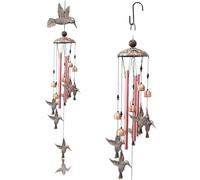 Carillón de viento para colgar al aire libre, carillón de viento de metal, colibrí, decoración de jardín, colibrí, carillón de viento, campana de bruja para patio, balcón, terraza y decoración del