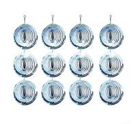 Carillón de viento reflectante de metal para exteriores, decorativo, disuasorio de pájaros para patios, jardines, diseño de energía eólica ligera, múltiples formas climáticas, fácil de colgar (círculo
