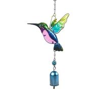 Carillon Éolien Colibri y Métal Peint à la Main - Décoration Artistique avec Cloche pour Jardin, Balcón, Intérieur ou Extérieur, Regalo Parfait pour Maman, Ambiance Zen et Colorée