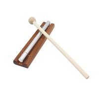 Carillón individual sobre base de madera con mazo de varilla única para yoga, meditación y energía