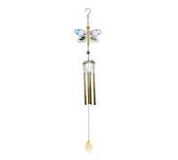 Carillón Viento Campanas de Viento de libélula y colibrí for Exteriores, móviles de Vidrio Pintado, decoración romántica for el hogar, la terraza, el jardín y el Patio. Carillones Vientos(Geel)