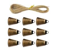 Carillones de metal históricos de moda de 9 divisiones, incluyendo cuerda de 5 m, accesorios de cuerda constante para donaciones de cubierta, campanas de metal