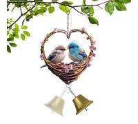 Carillones de viento al aire libre - para pájaros en pareja romántica 2D | Pájaros Románticos Carillones De Viento Al Aire Libre - Jardín Balcón Madre Navidad Cumpleaños San Valentín