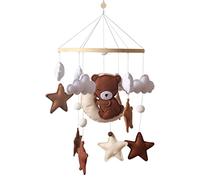 Carillones de viento para bebé, diseño de elefante en miniatura con bolas de fieltro, para cuna de bebé, niños y niñas (#A)