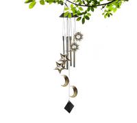 Carillones de Viento Solares | Carillones De Viento Alimentados por Energía Solar para Exterior - Decoración Jardín Luna Estrellas Impermeables Iluminación Paisajero para Patio Fiesta Al Aire Libre