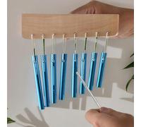 Carillones Manuales,Campana De Madera De 8 Tonos Con Varilla | Tubos De Aluminio Sólido Con Baqueta Para Interior Hogar Jardín Para Principiantes