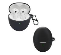 carinacoco Funda de silicona para HUAWEI FreeBuds 6 con mosquetón, suave y flexible, ultrafina, a prueba de golpes, delgada, anticaídas, para Huawei FreeBuds 6, color negro