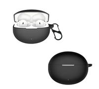 carinacoco Funda de silicona para OnePlus Buds 4 con mosquetón, suave y flexible, ultrafina, a prueba de golpes, delgada, anticaídas, para OnePlus Buds 4, color negro