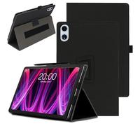 carinacoco Funda para tablet TECLAST T60 Plus de 12 pulgadas, cobertura completa, de piel premium, plegable, anticaídas, con soporte para lápices y correa de muñeca, color negro