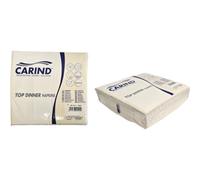 Carind - Servilletas de 38 x 38 cm, 40 unidades, 1/4, 2 capas, color crema