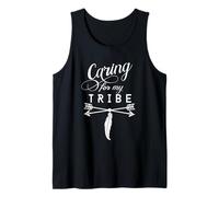 Caring For My Tribe Cute Bojo Regalo Vintage con Flechas Camiseta sin Mangas