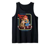 Caring For Your Demon Cat Retro Vintage Funny Adult Humor Camiseta sin Mangas
