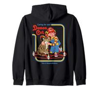 Caring For Your Demon Cat Retro Vintage Funny Adult Humor Sudadera con Capucha