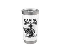 Caring is My Superpower | Regalo del Día Internacional de la Enfermera Vaso térmico de acero inoxidable de doble pared