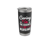 Caring Is The Essence Of Nursing Nurse Funny Nurses Vaso térmico de acero inoxidable de doble pared